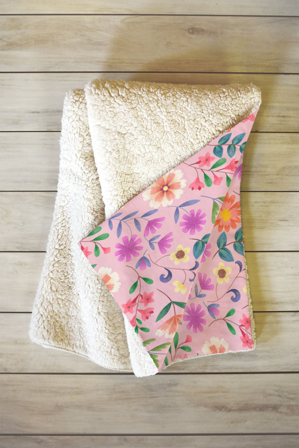 Pimlada Phuapradit Ditsy Floral Pink Fleece Throw Blanket