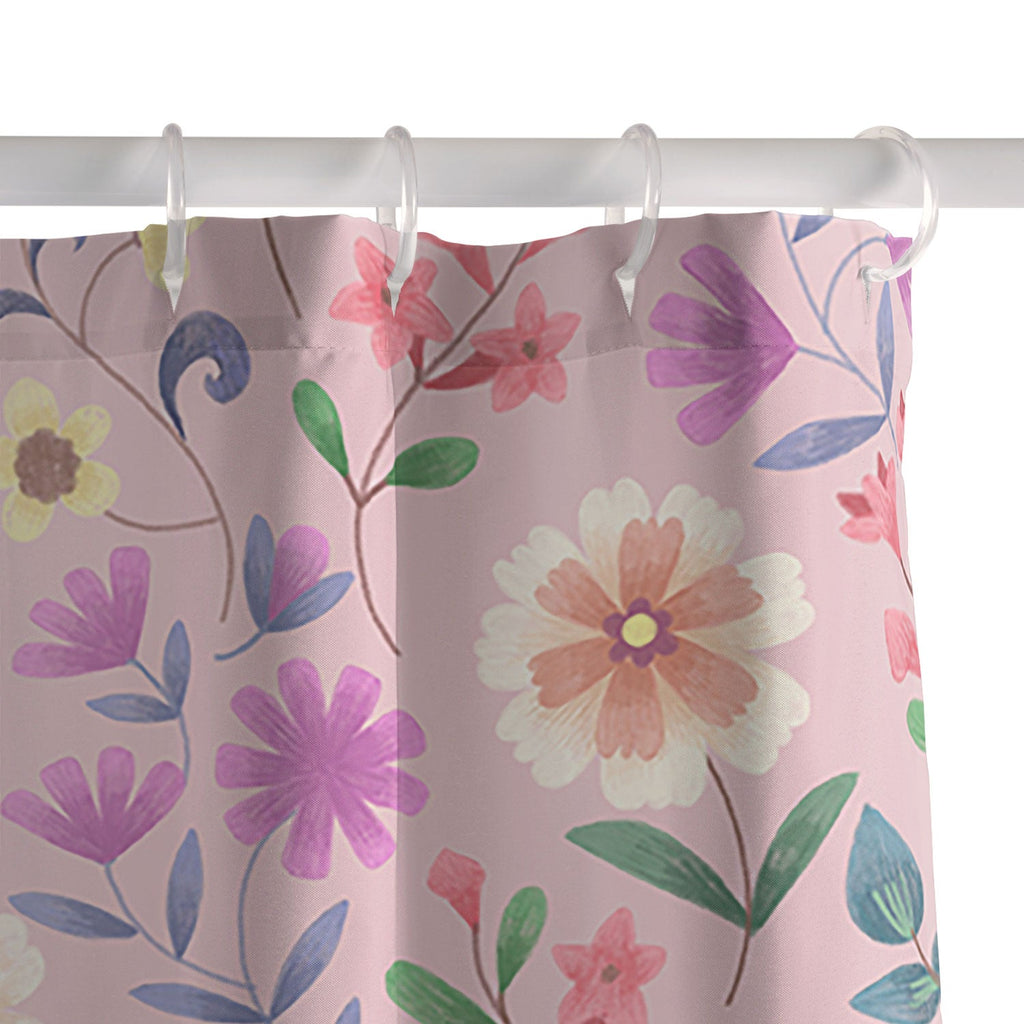 Pimlada Phuapradit Ditsy Floral Pink Shower Curtain
