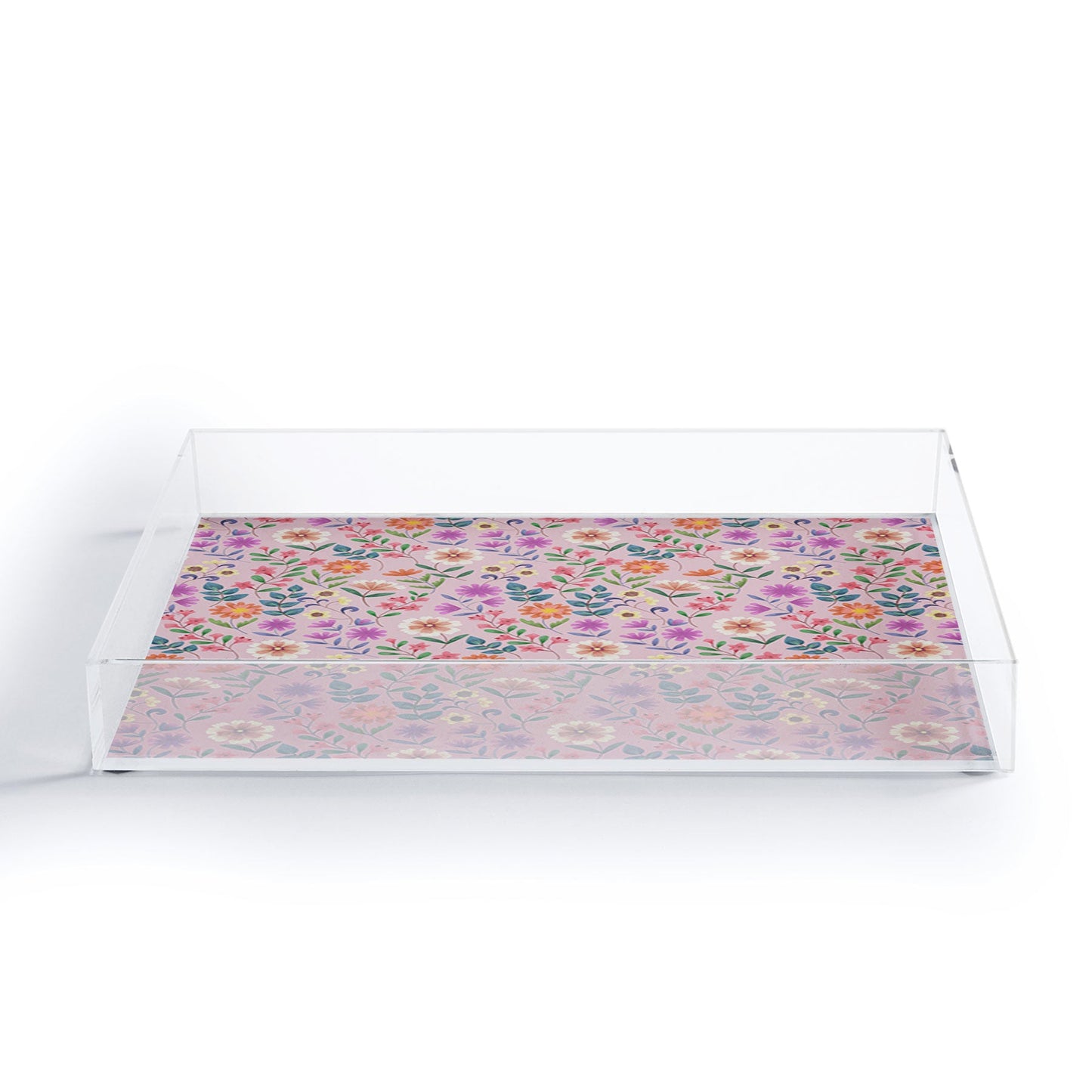 Pimlada Phuapradit Ditsy Floral Pink Acrylic Tray