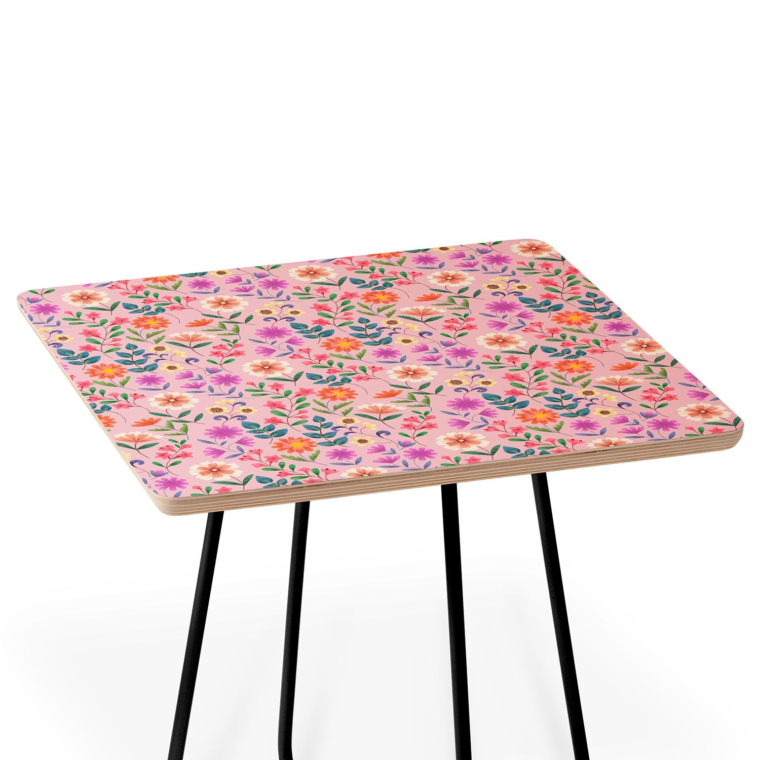 Pimlada Phuapradit Ditsy Floral Pink Side Table