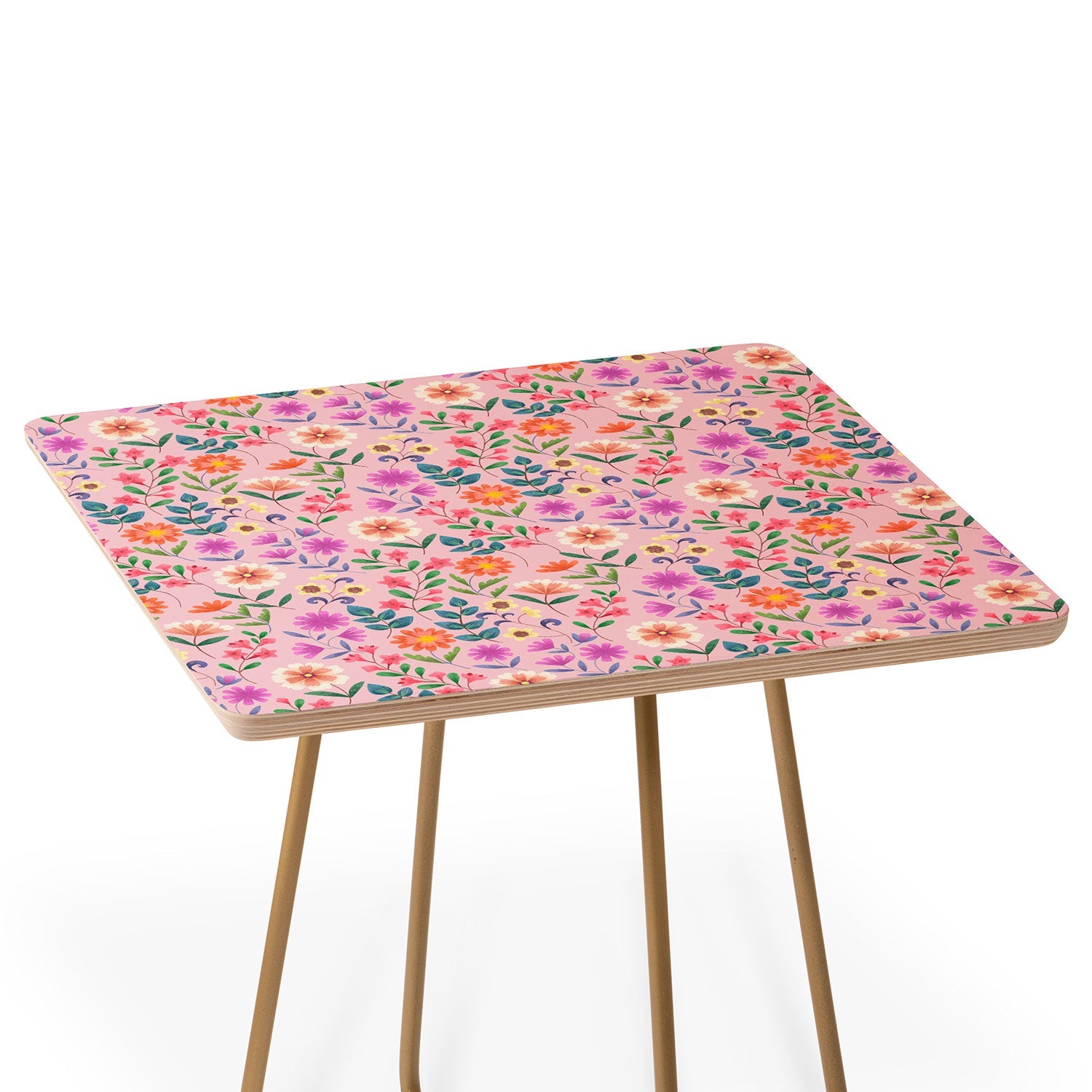 Pimlada Phuapradit Ditsy Floral Pink Side Table