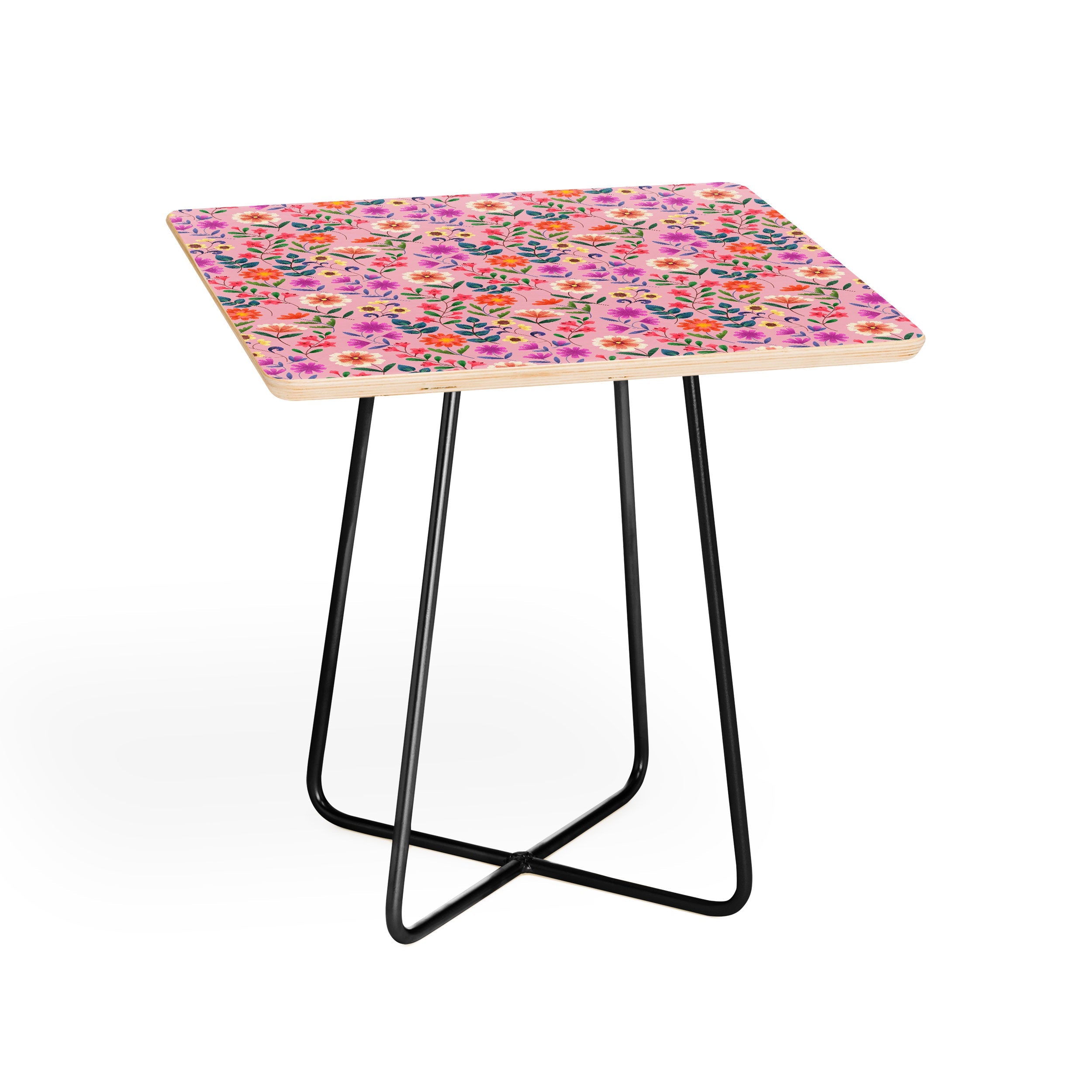 Pimlada Phuapradit Ditsy Floral Pink Side Table