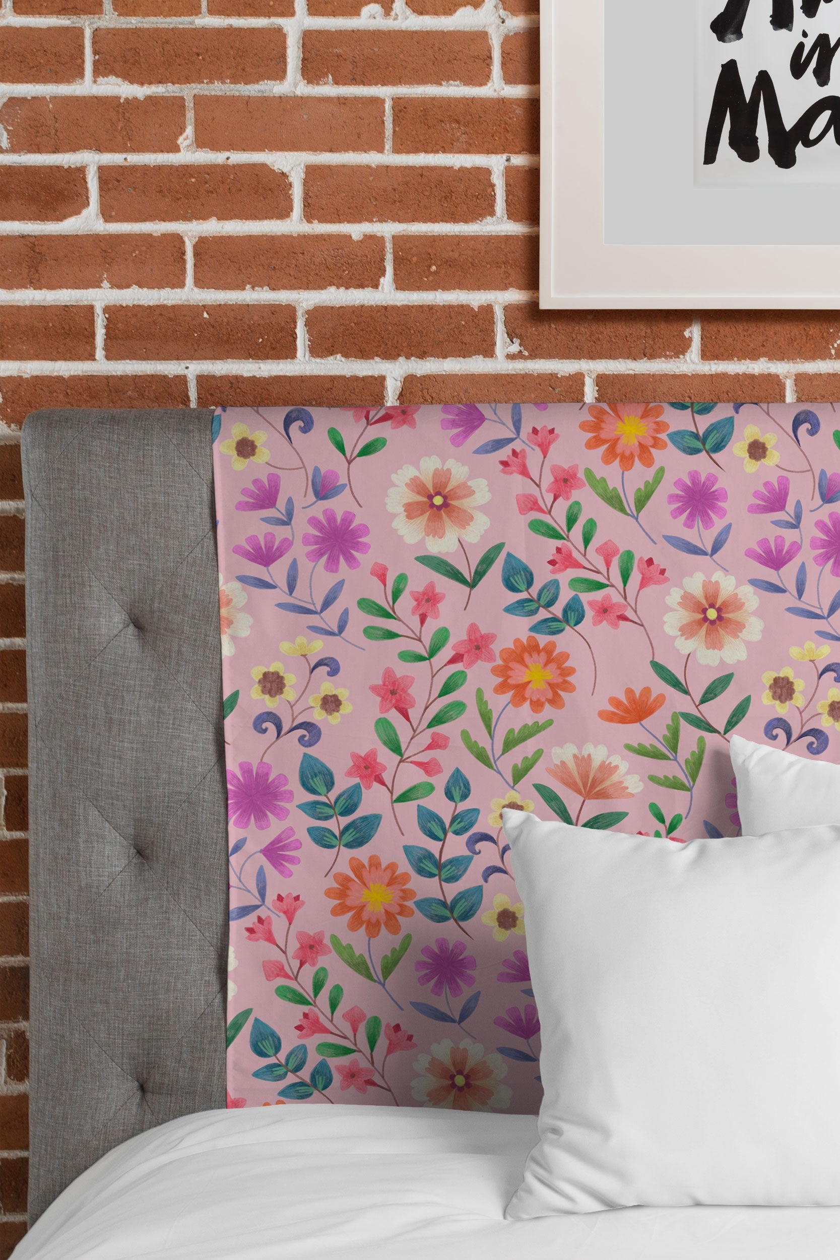 Pimlada Phuapradit Ditsy Floral Pink Tapestry