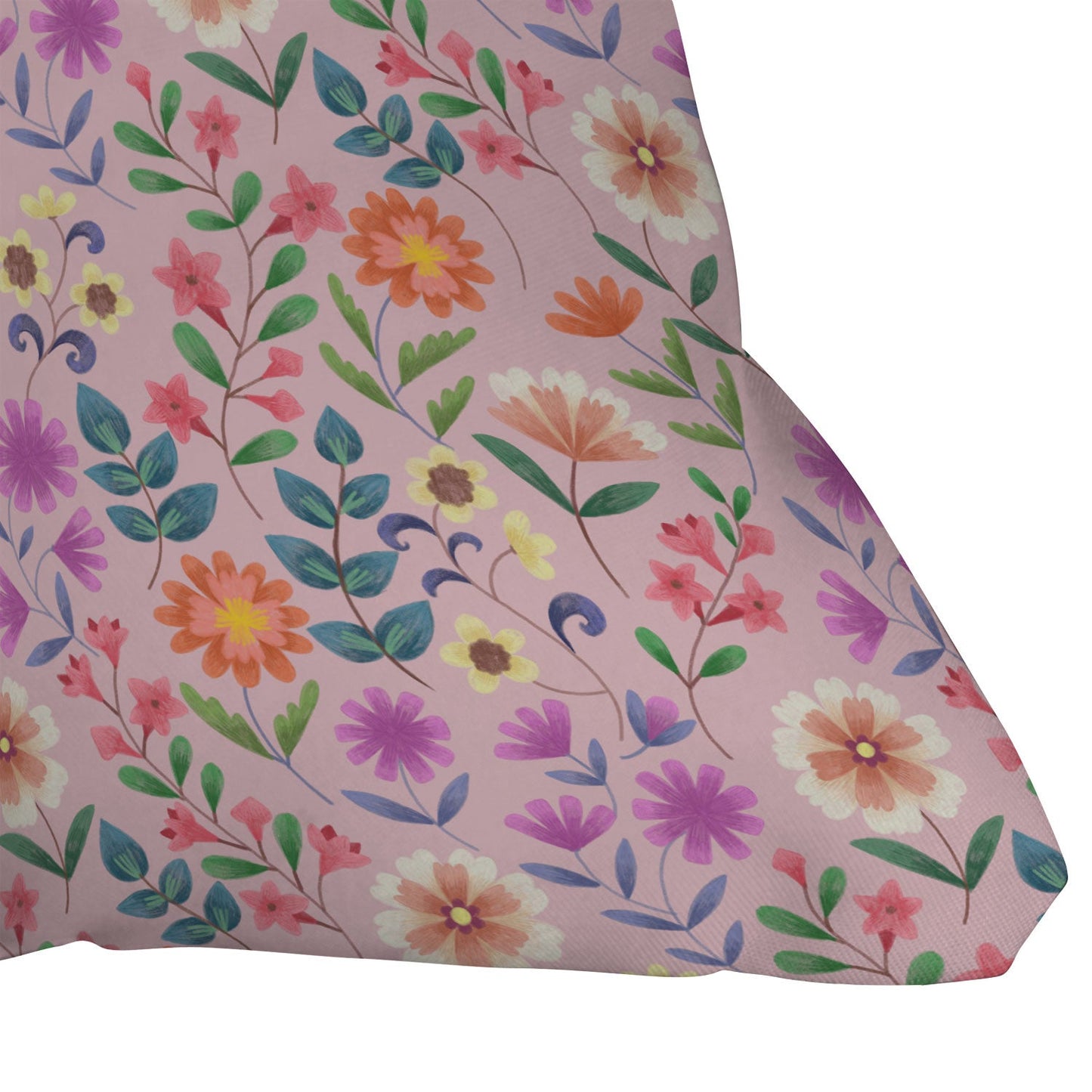 Pimlada Phuapradit Ditsy Floral Pink Throw Pillow