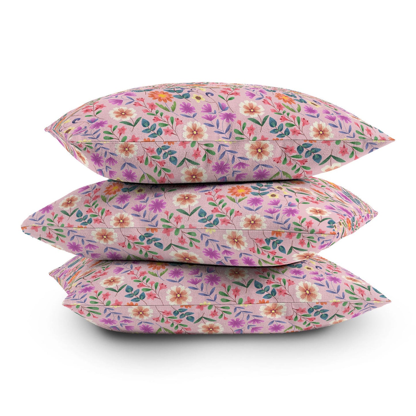 Pimlada Phuapradit Ditsy Floral Pink Throw Pillow