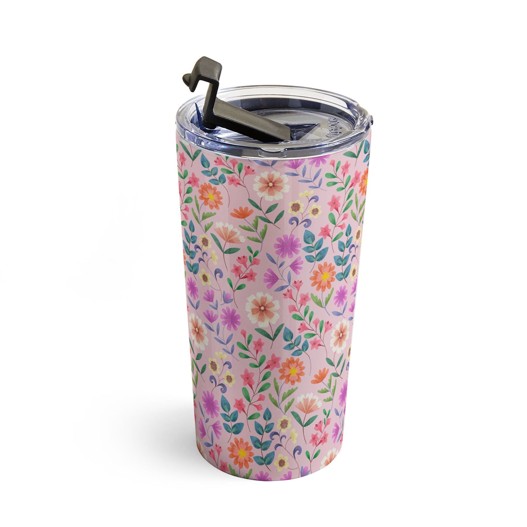 Pimlada Phuapradit Ditsy Floral Pink Travel Mug