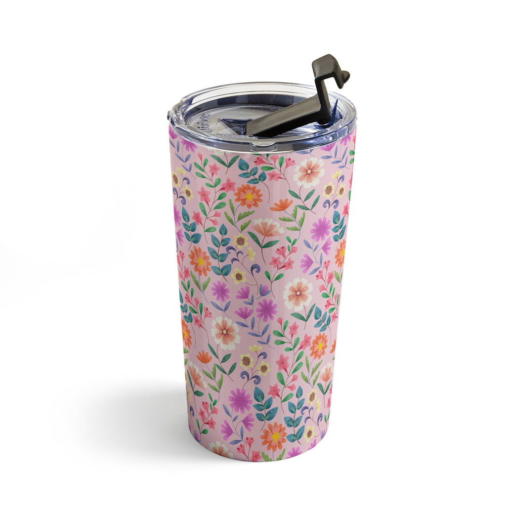 Pimlada Phuapradit Ditsy Floral Pink Travel Mug