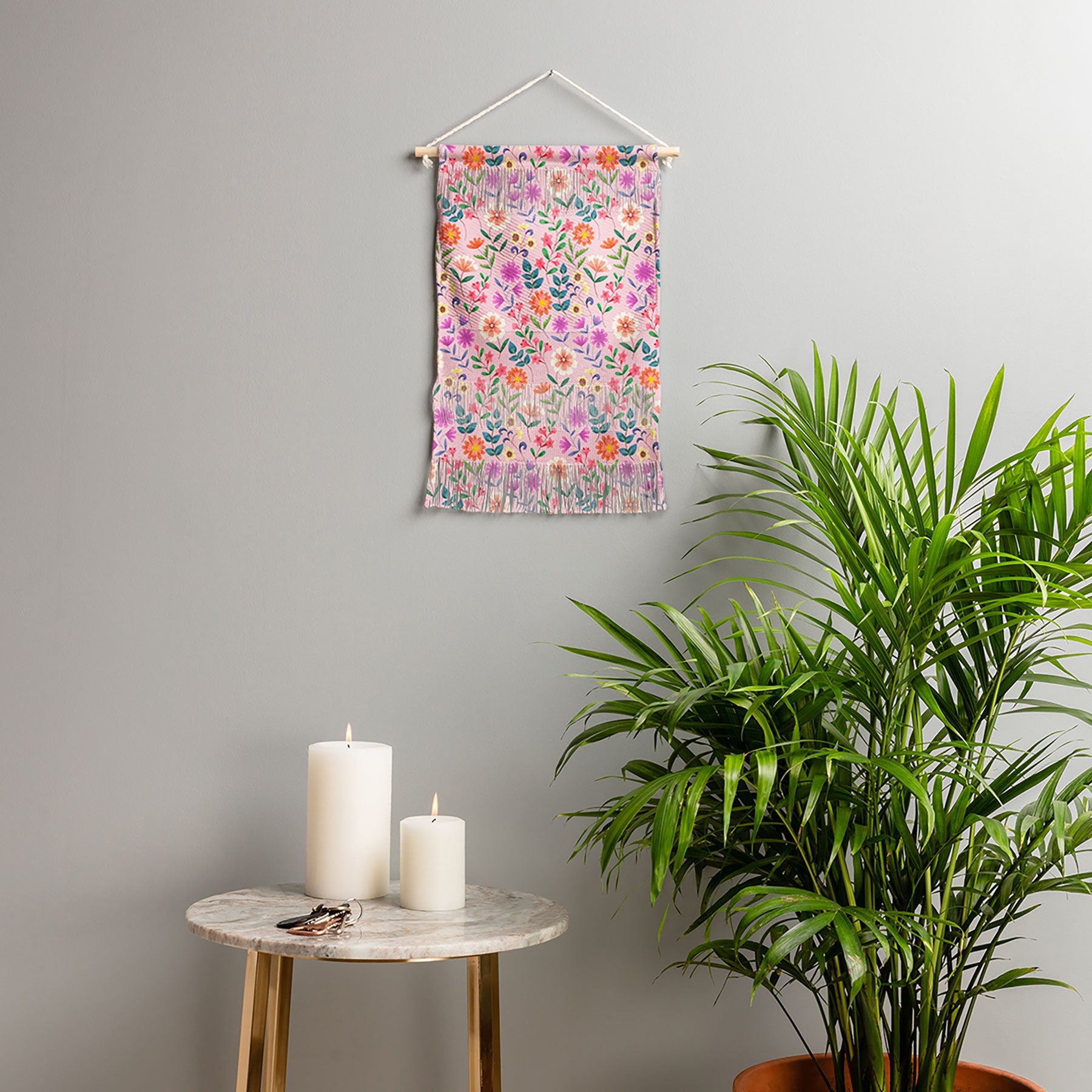 Pimlada Phuapradit Ditsy Floral Pink Wall Hanging Portrait