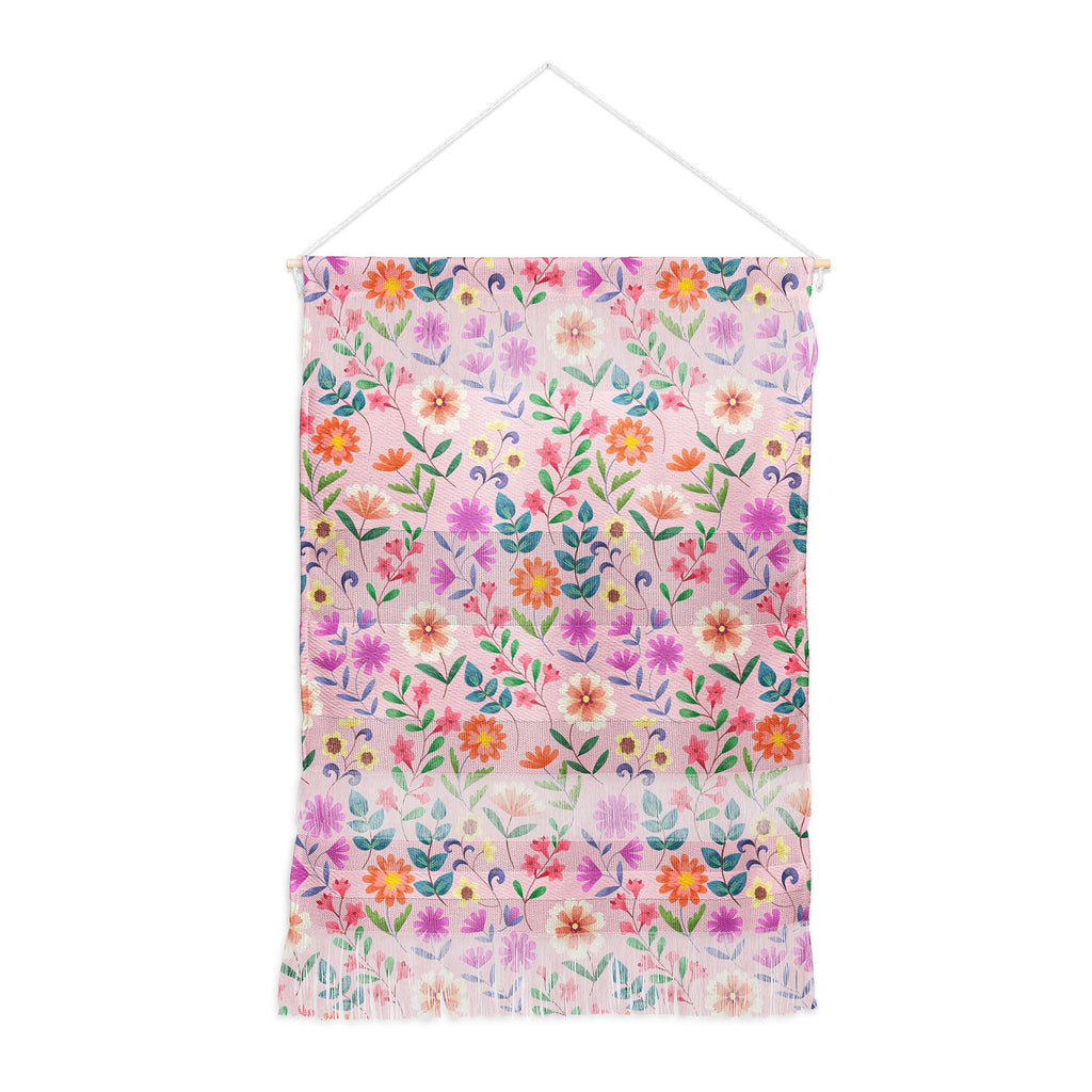 Pimlada Phuapradit Ditsy Floral Pink Wall Hanging Portrait