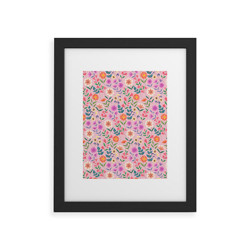 Pimlada Phuapradit Ditsy Floral Pink Framed Art Print