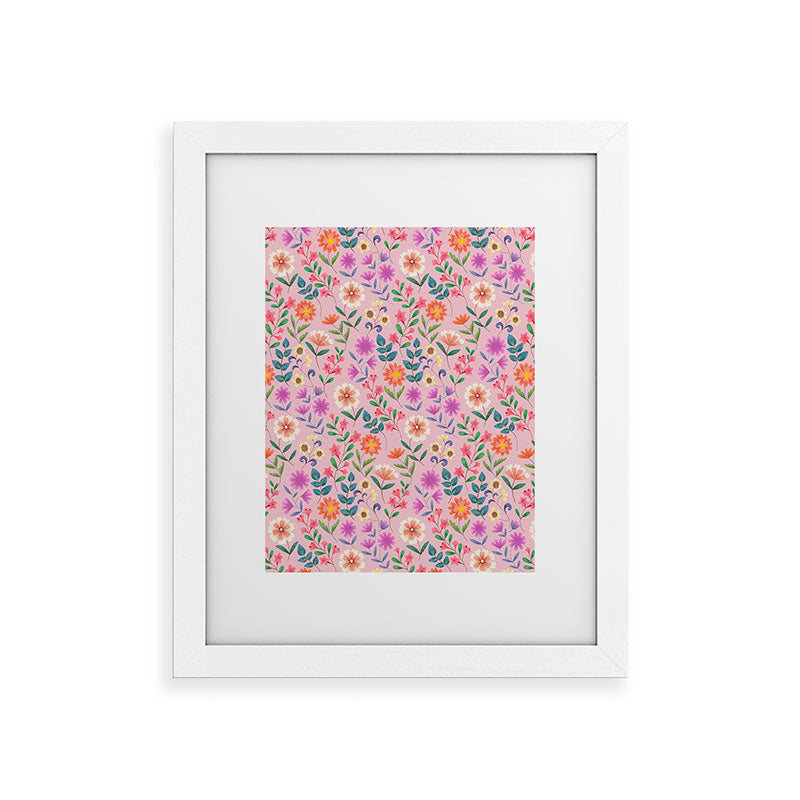 Pimlada Phuapradit Ditsy Floral Pink Framed Art Print