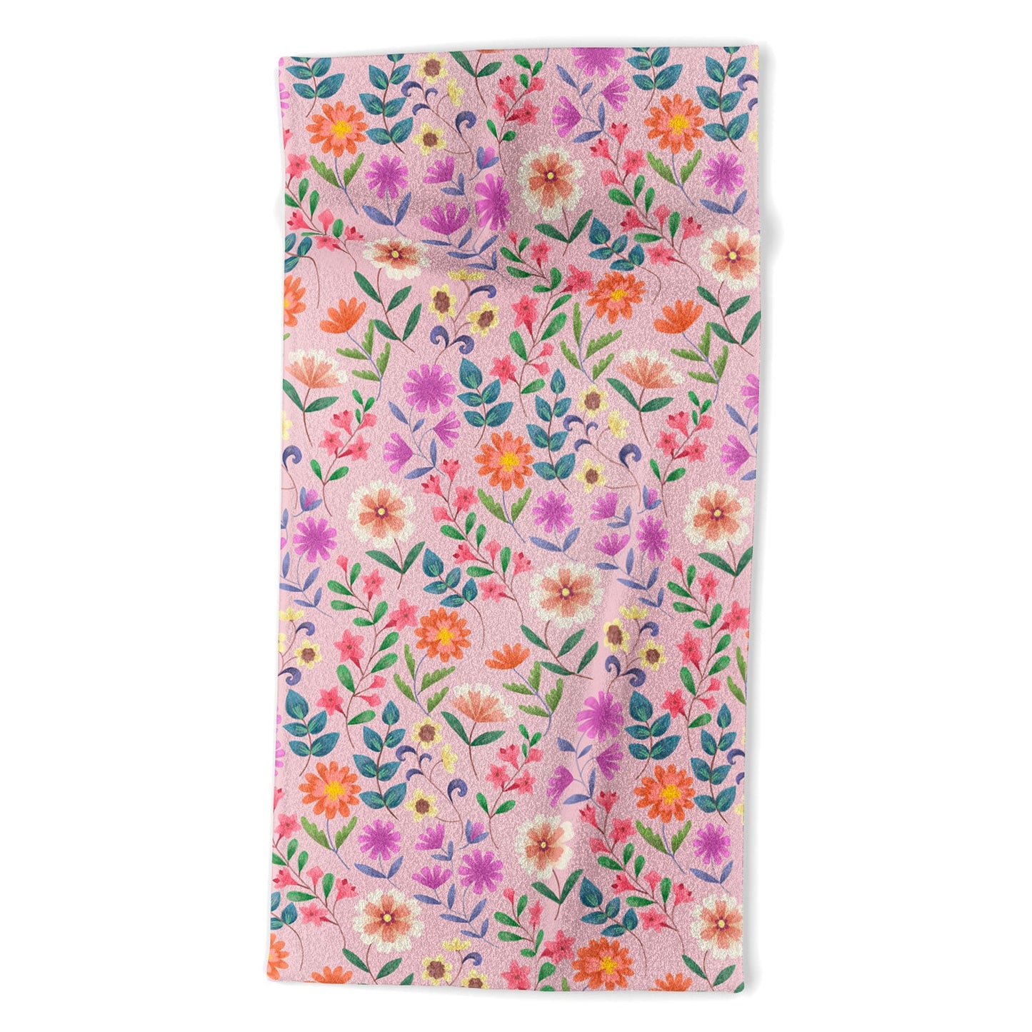Pimlada Phuapradit Ditsy Floral Pink Beach Towel