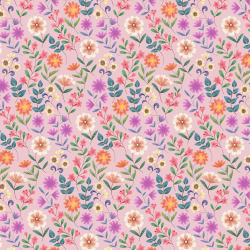 Pimlada Phuapradit Ditsy Floral Pink Wall Mural