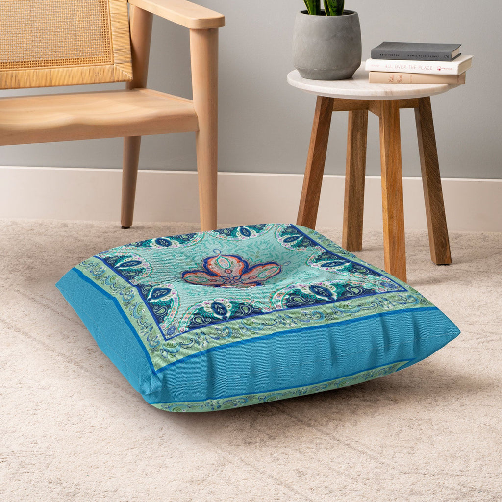 Pimlada Phuapradit Floral Maze 01 Floor Pillow Square