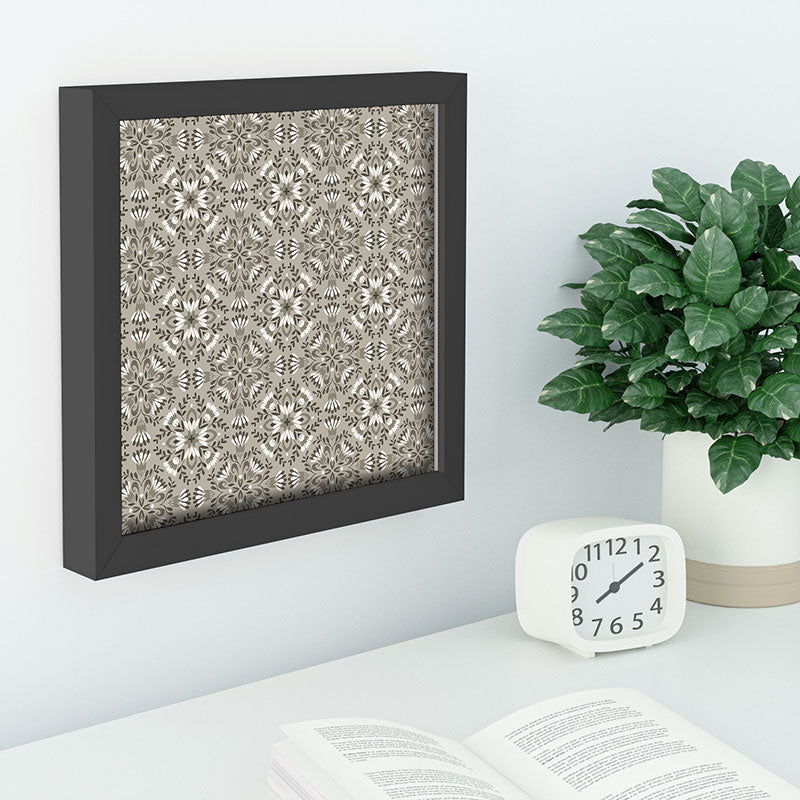 Pimlada Phuapradit Floral Tiles Gray Recessed Framing Square