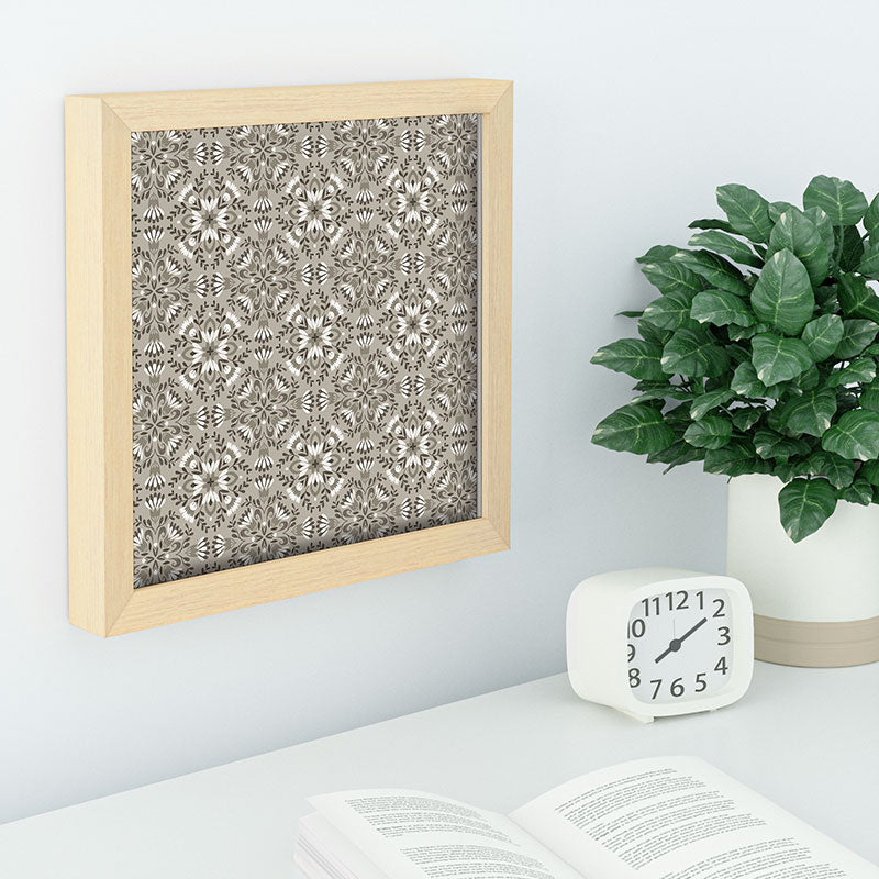 Pimlada Phuapradit Floral Tiles Gray Recessed Framing Square