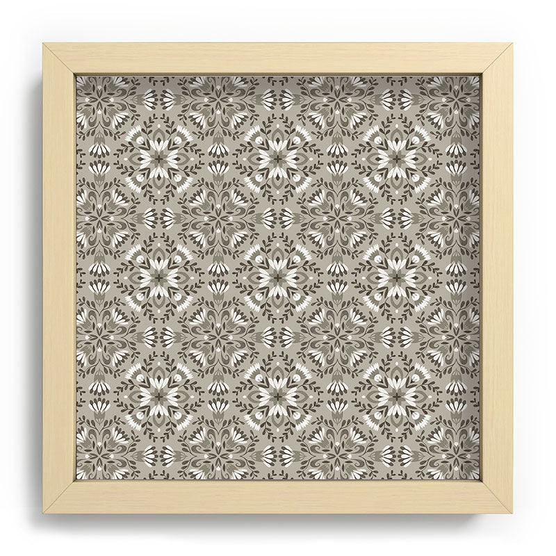 Pimlada Phuapradit Floral Tiles Gray Recessed Framing Square