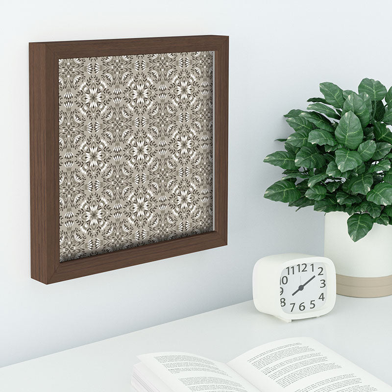 Pimlada Phuapradit Floral Tiles Gray Recessed Framing Square