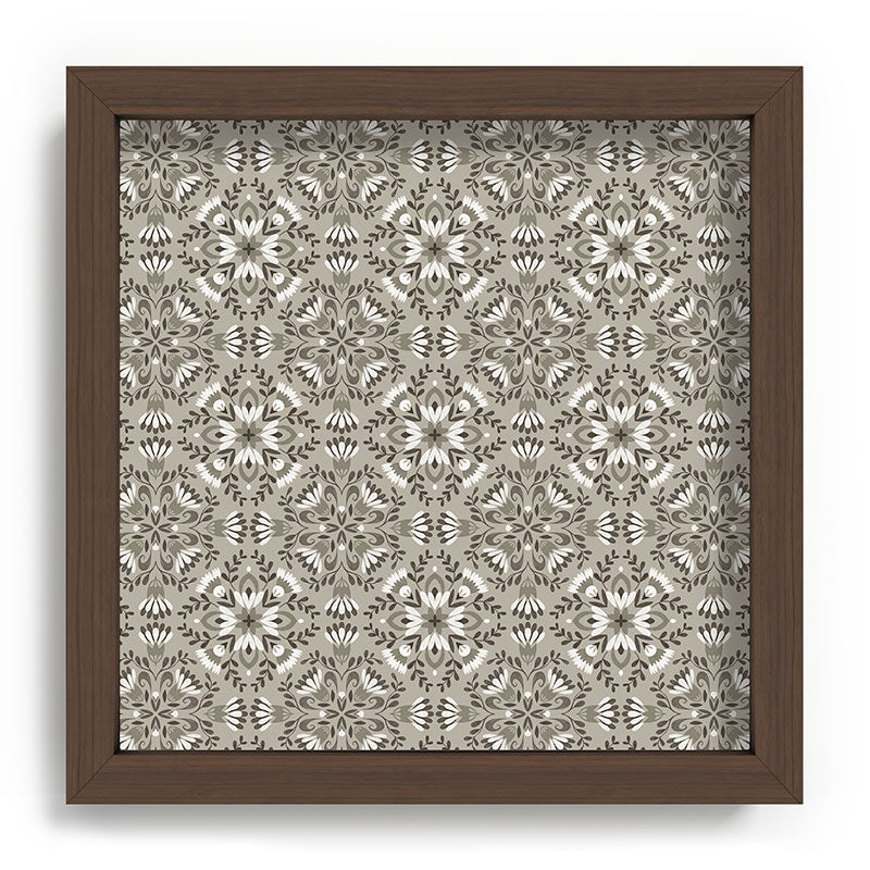 Pimlada Phuapradit Floral Tiles Gray Recessed Framing Square