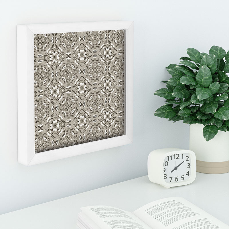 Pimlada Phuapradit Floral Tiles Gray Recessed Framing Square