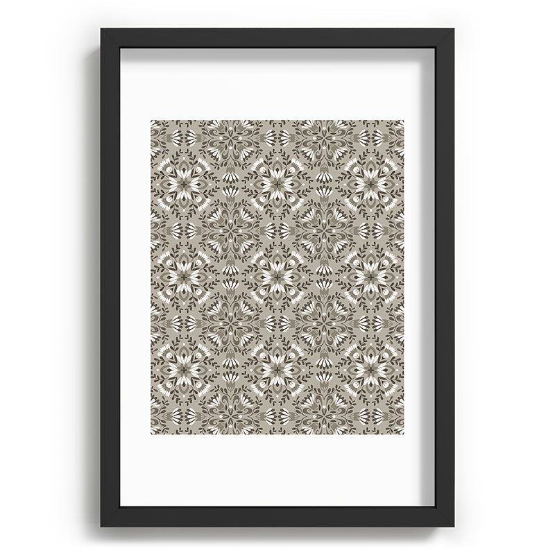 Pimlada Phuapradit Floral Tiles Gray Recessed Framing Rectangle