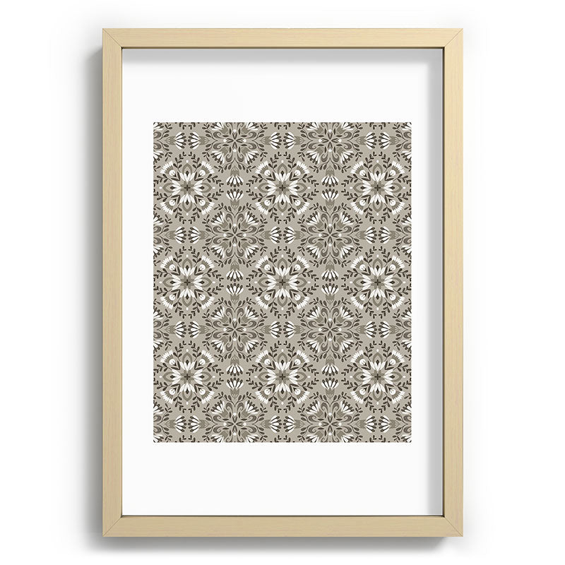 Pimlada Phuapradit Floral Tiles Gray Recessed Framing Rectangle