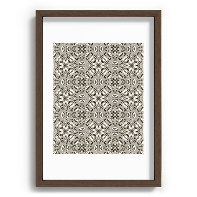 Pimlada Phuapradit Floral Tiles Gray Recessed Framing Rectangle