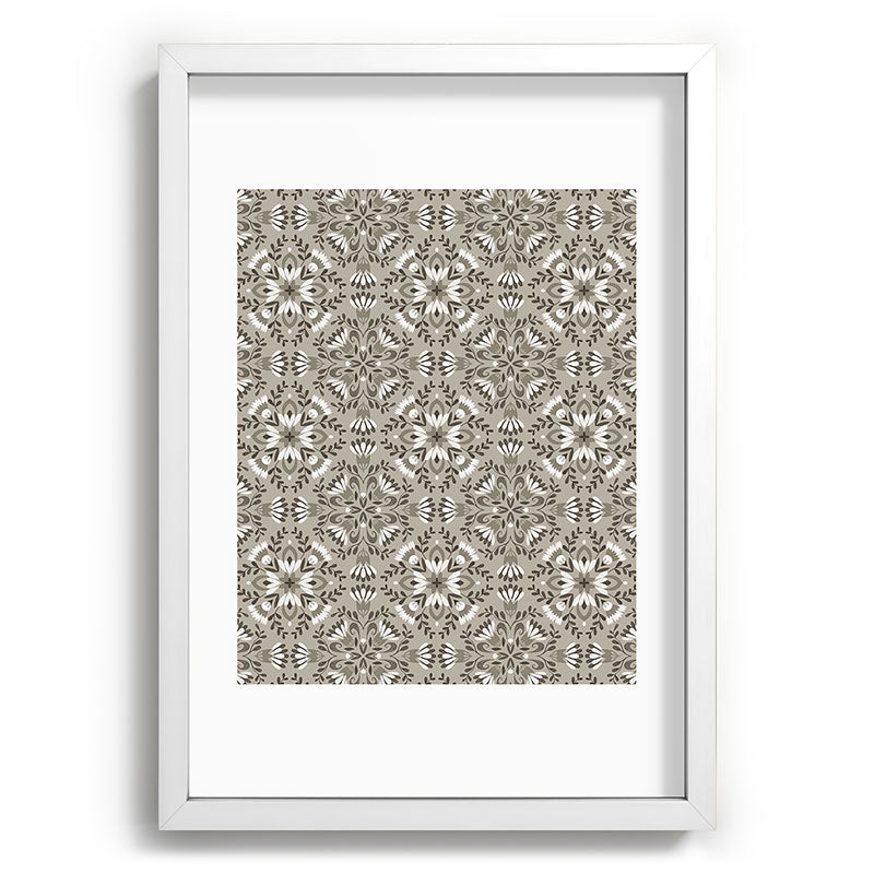 Pimlada Phuapradit Floral Tiles Gray Recessed Framing Rectangle
