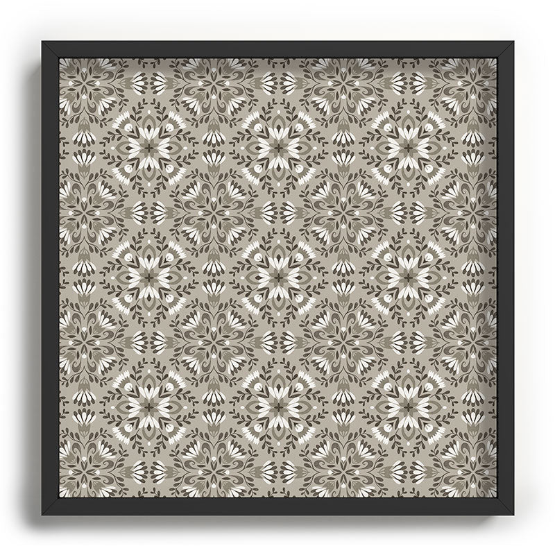 Pimlada Phuapradit Floral Tiles Gray Recessed Framing Square