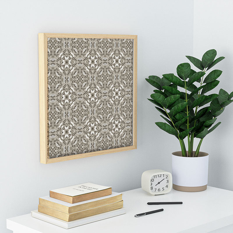 Pimlada Phuapradit Floral Tiles Gray Recessed Framing Square