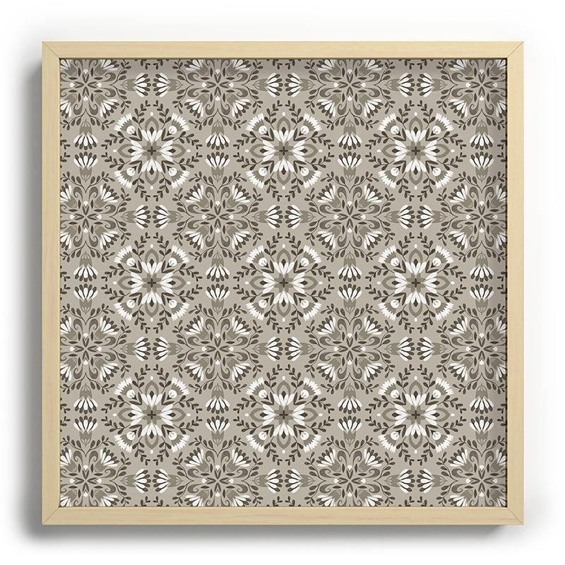 Pimlada Phuapradit Floral Tiles Gray Recessed Framing Square