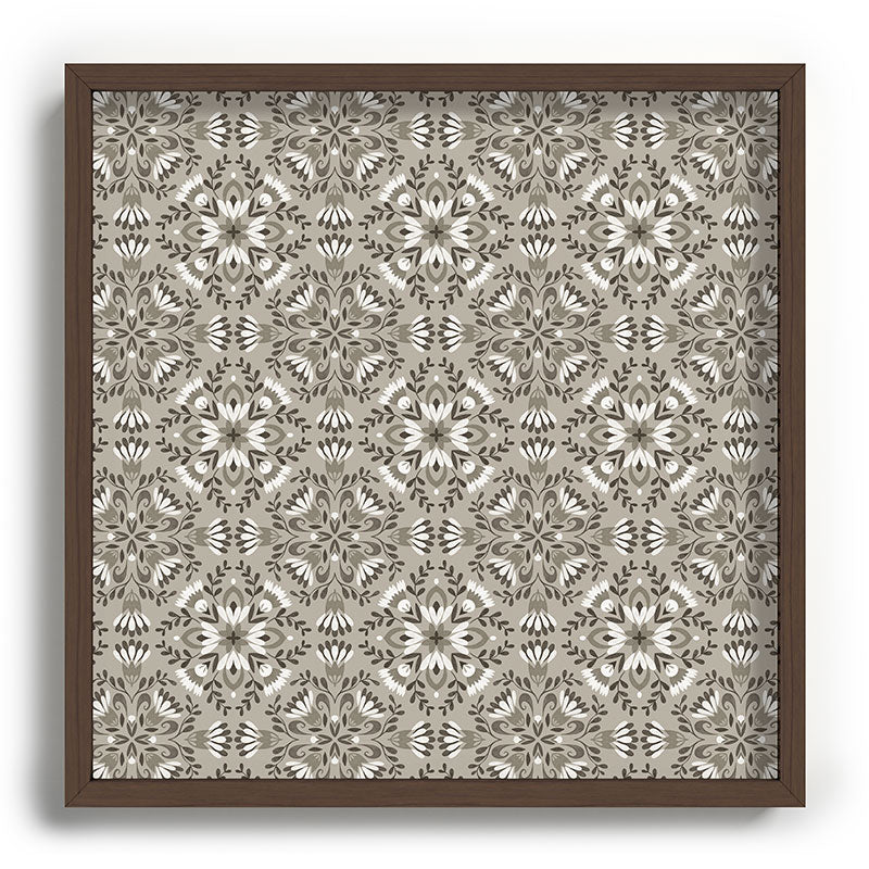 Pimlada Phuapradit Floral Tiles Gray Recessed Framing Square
