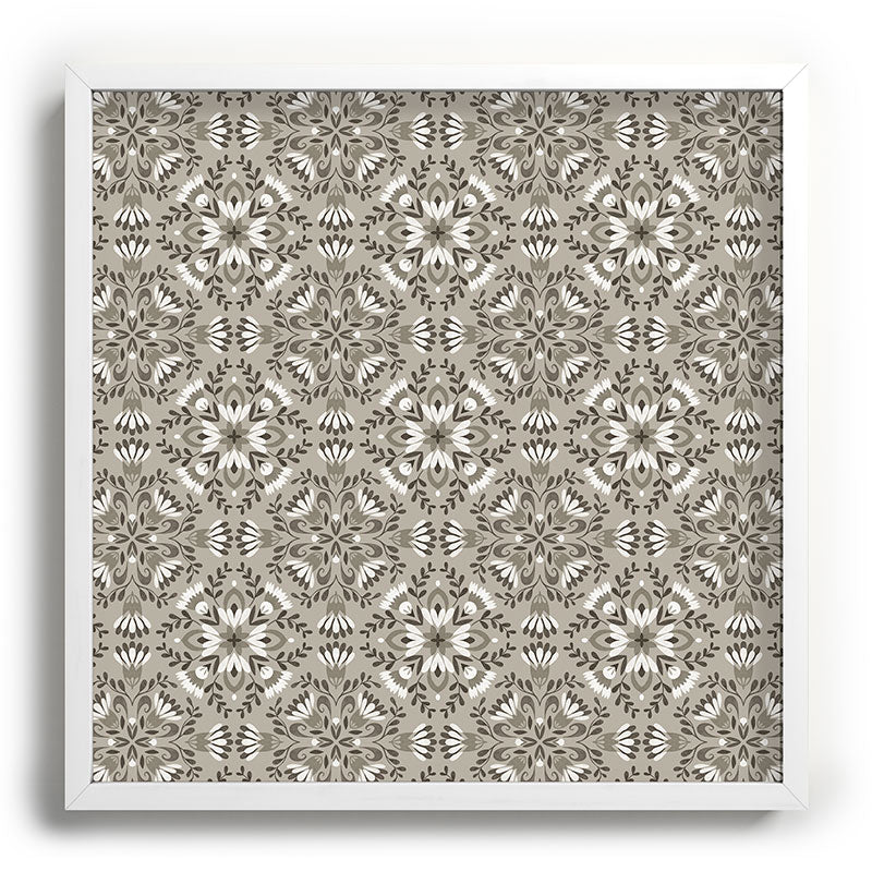 Pimlada Phuapradit Floral Tiles Gray Recessed Framing Square