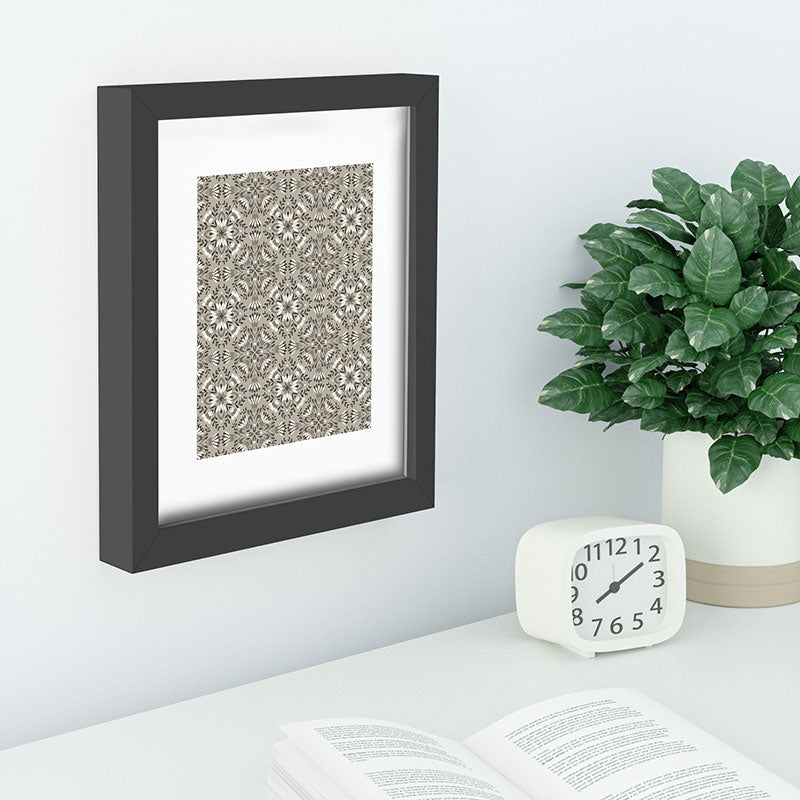 Pimlada Phuapradit Floral Tiles Gray Recessed Framing Rectangle