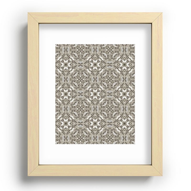 Pimlada Phuapradit Floral Tiles Gray Recessed Framing Rectangle