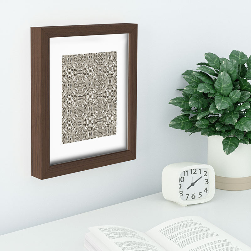 Pimlada Phuapradit Floral Tiles Gray Recessed Framing Rectangle