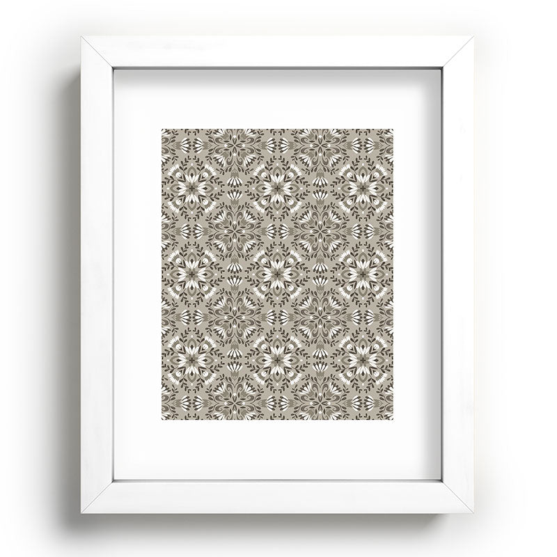 Pimlada Phuapradit Floral Tiles Gray Recessed Framing Rectangle