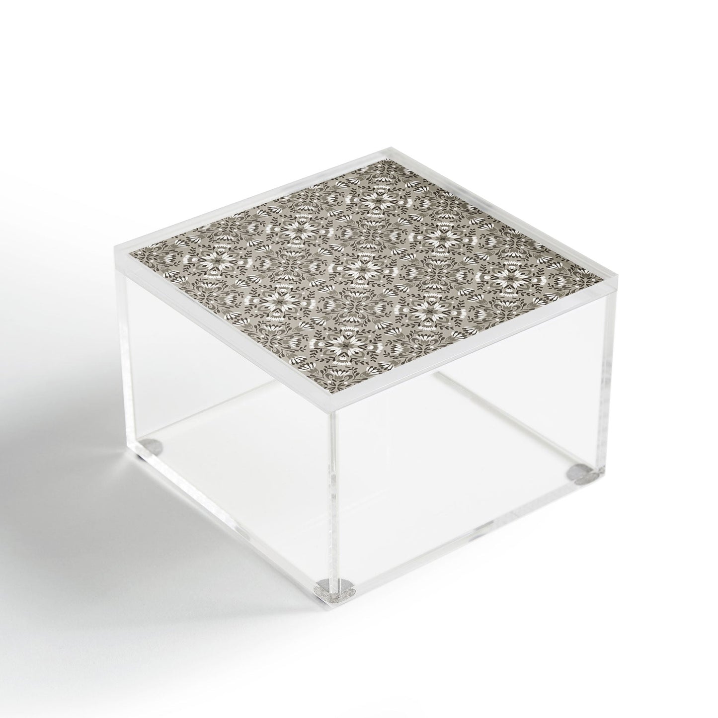 Pimlada Phuapradit Floral Tiles Gray Acrylic Box