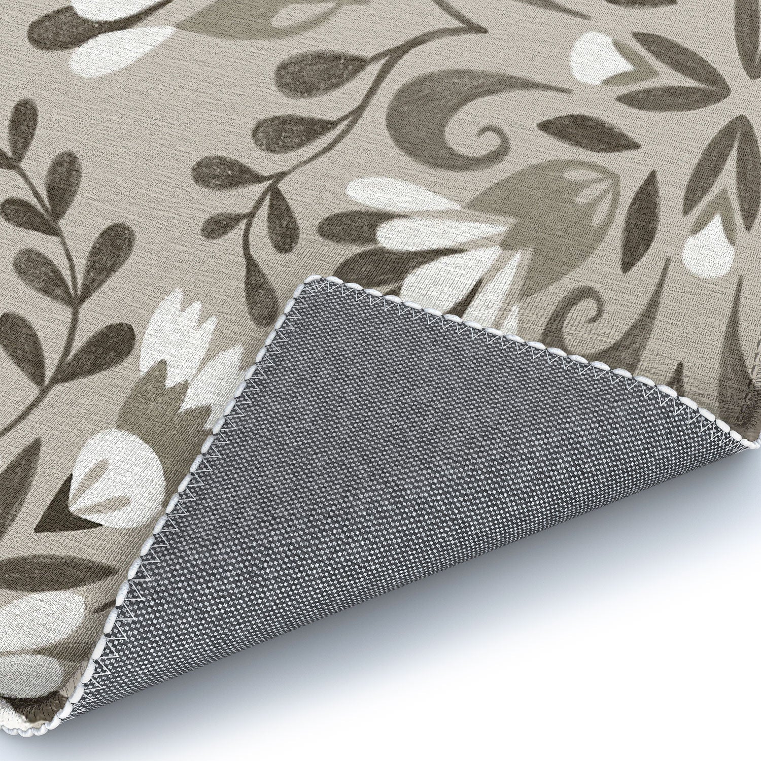Pimlada Phuapradit Floral Tiles Gray Area Rug