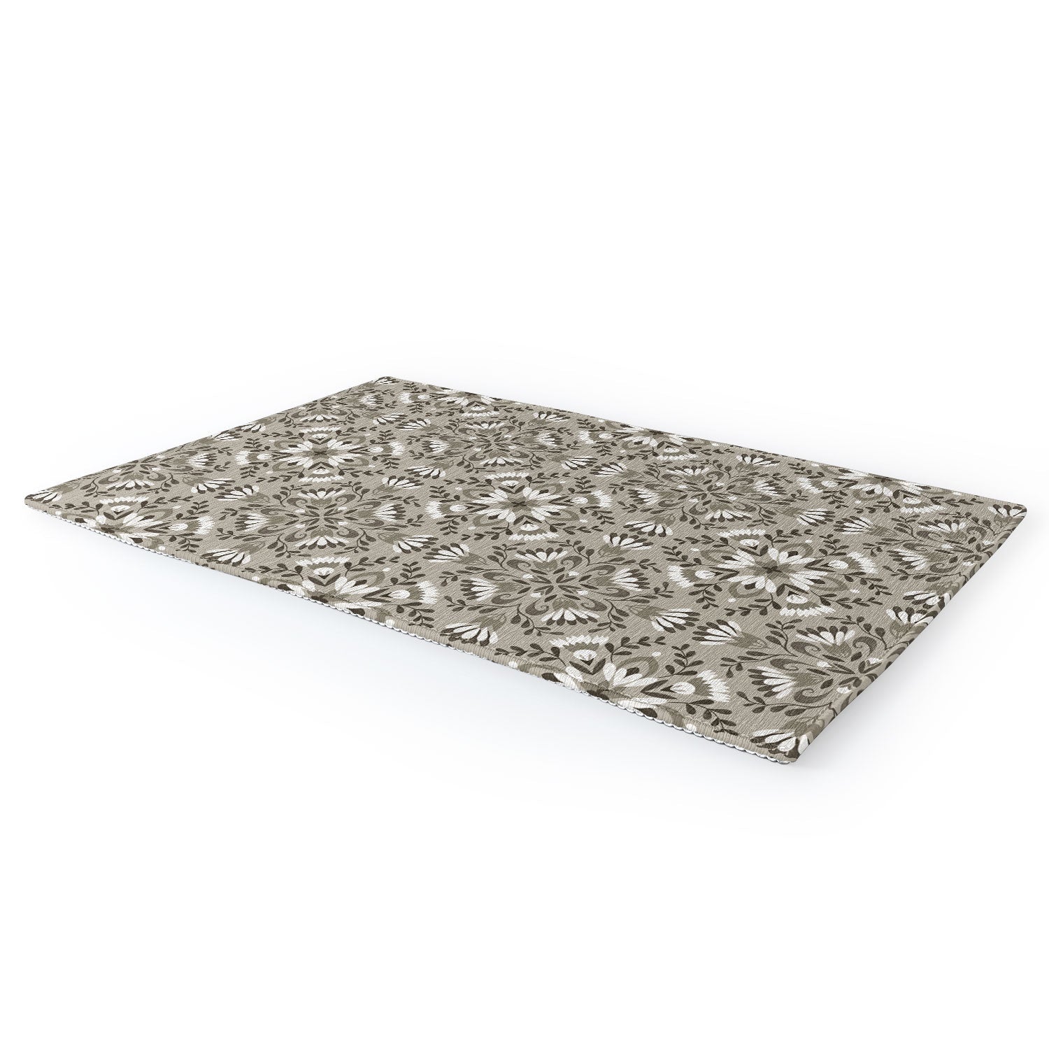 Pimlada Phuapradit Floral Tiles Gray Area Rug