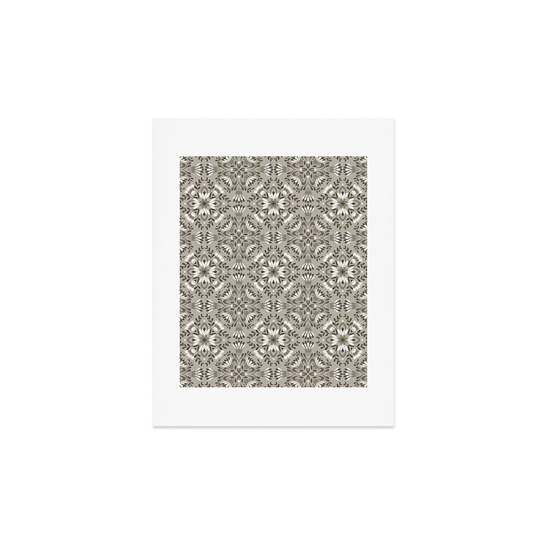 Pimlada Phuapradit Floral Tiles Gray Art Print