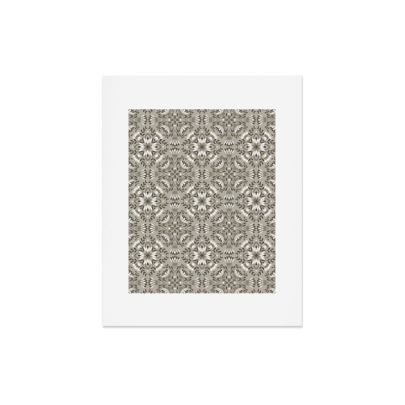 Pimlada Phuapradit Floral Tiles Gray Art Print