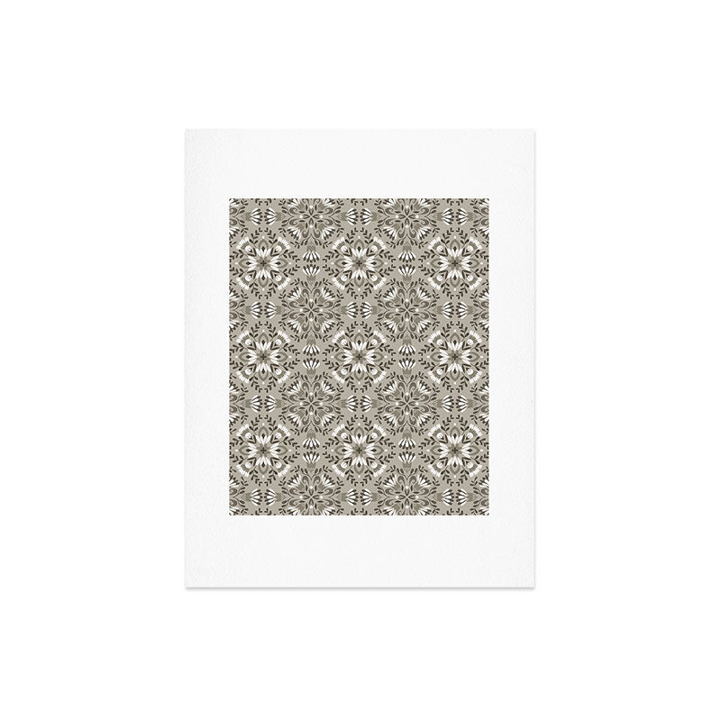 Pimlada Phuapradit Floral Tiles Gray Art Print