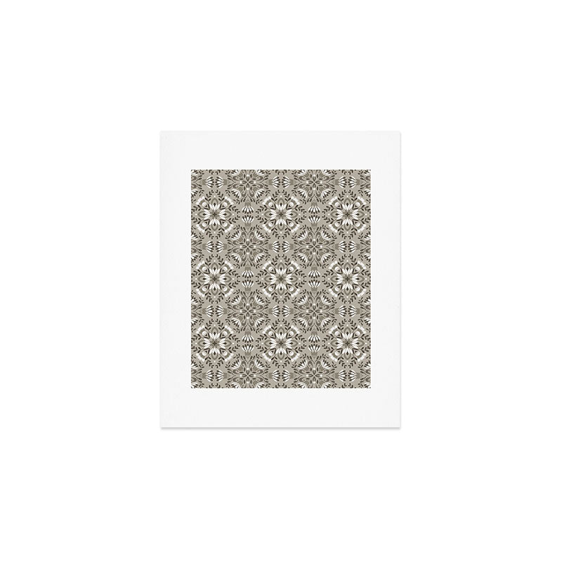 Pimlada Phuapradit Floral Tiles Gray Art Print