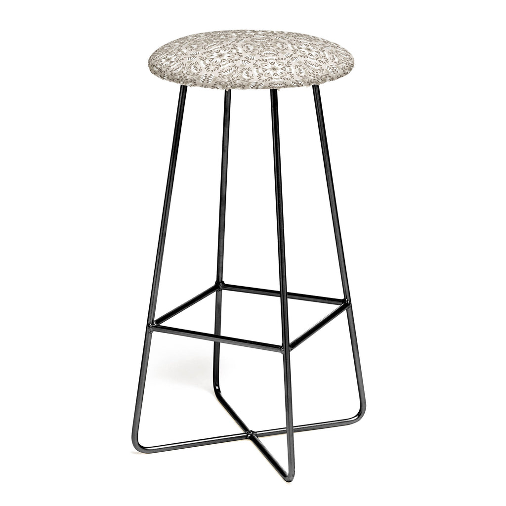 Pimlada Phuapradit Floral Tiles Gray Bar Stool