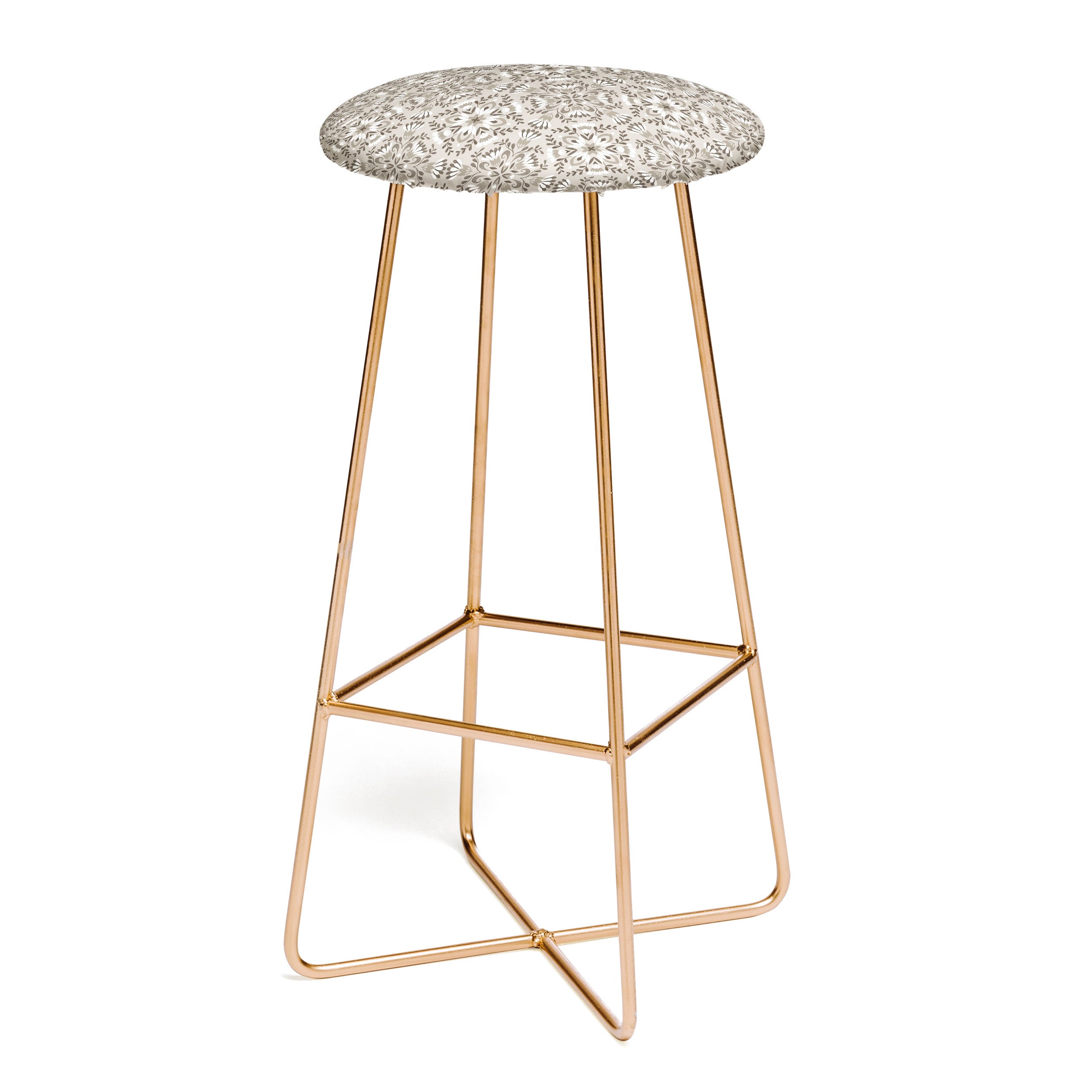 Pimlada Phuapradit Floral Tiles Gray Bar Stool