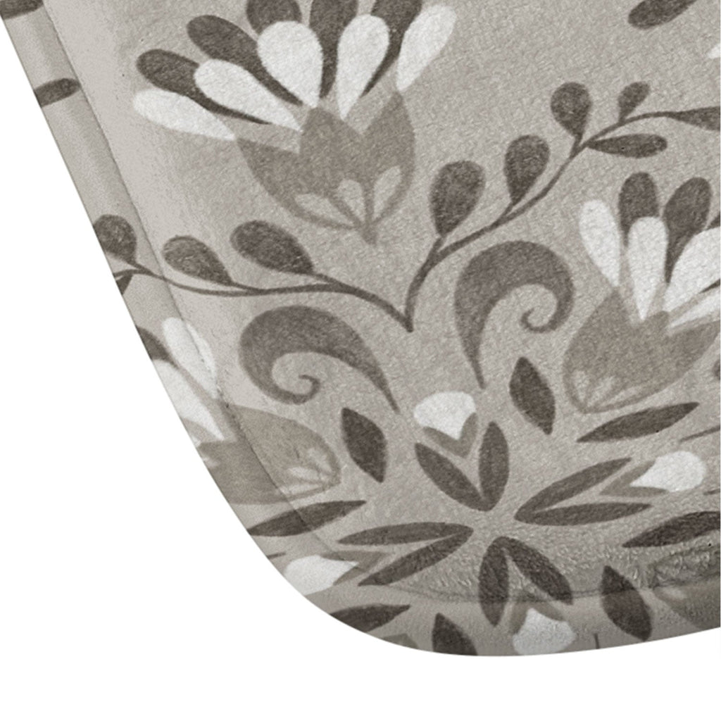 Pimlada Phuapradit Floral Tiles Gray Memory Foam Bath Mat
