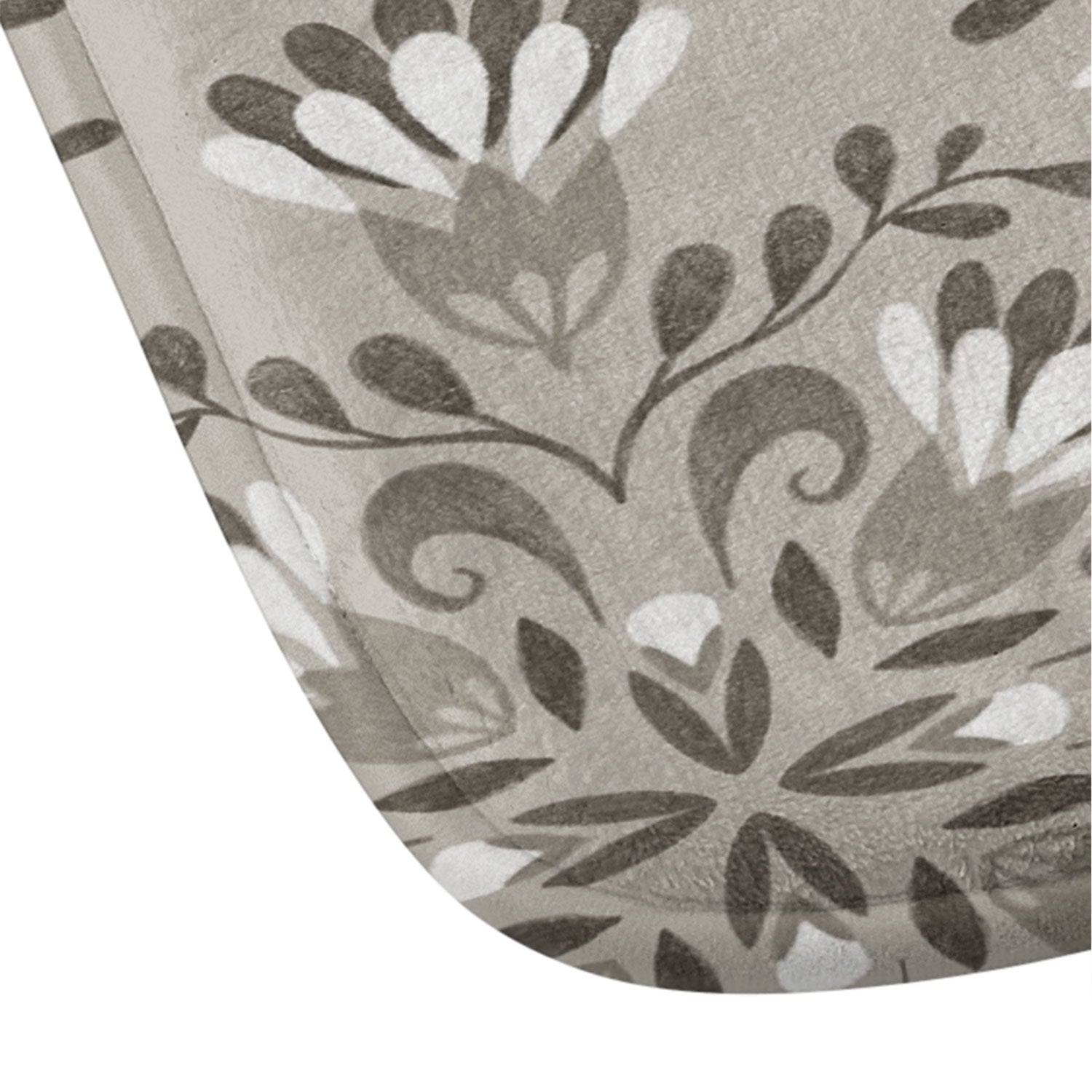 Pimlada Phuapradit Floral Tiles Gray Memory Foam Bath Mat