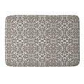 Pimlada Phuapradit Floral Tiles Gray Memory Foam Bath Mat