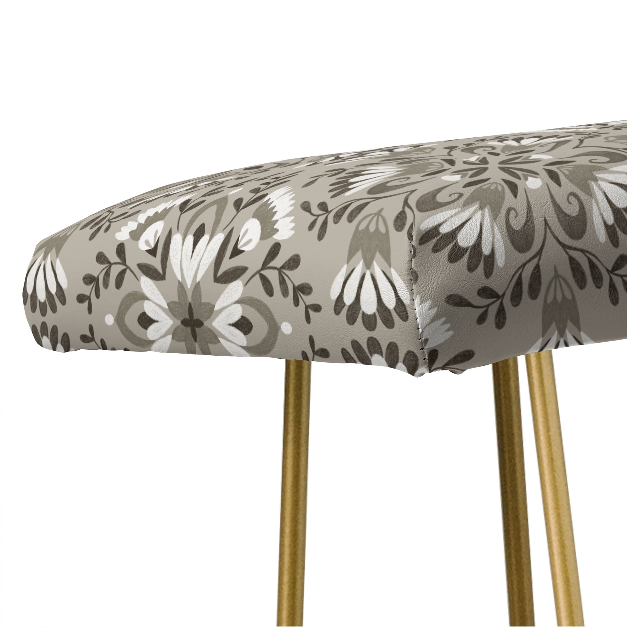 Pimlada Phuapradit Floral Tiles Gray Bench